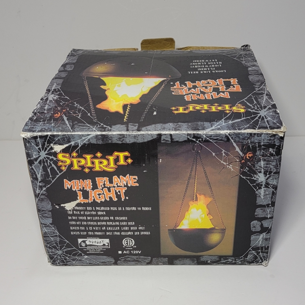 Spirit Halloween Mini Flame Light Hanging Cauldron 8" diameter Prop Haunted - Picture 13 of 14
